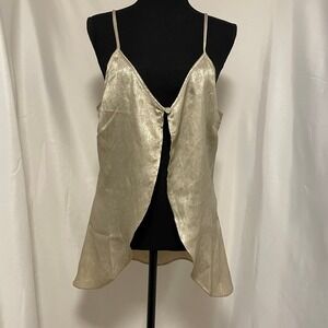 NWT‎ Never Fully Dressed Women's 10 Metallic Gold Midi Camisole Top open front